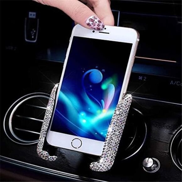 Bling Car Phone Holder Mount Dash Air Vent Universal 360°Adjustable Crystal - Picture 1 of 6